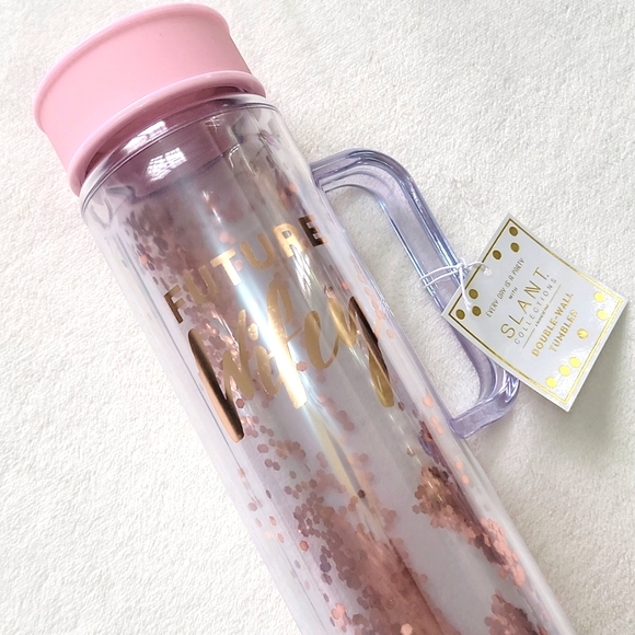 NWT! FUTURE WIFEY ROSE GOLD PINK PASTEL CLEAR WATER BOTTLE BRIDAL SHOWER GIFT - Picture 1 of 3